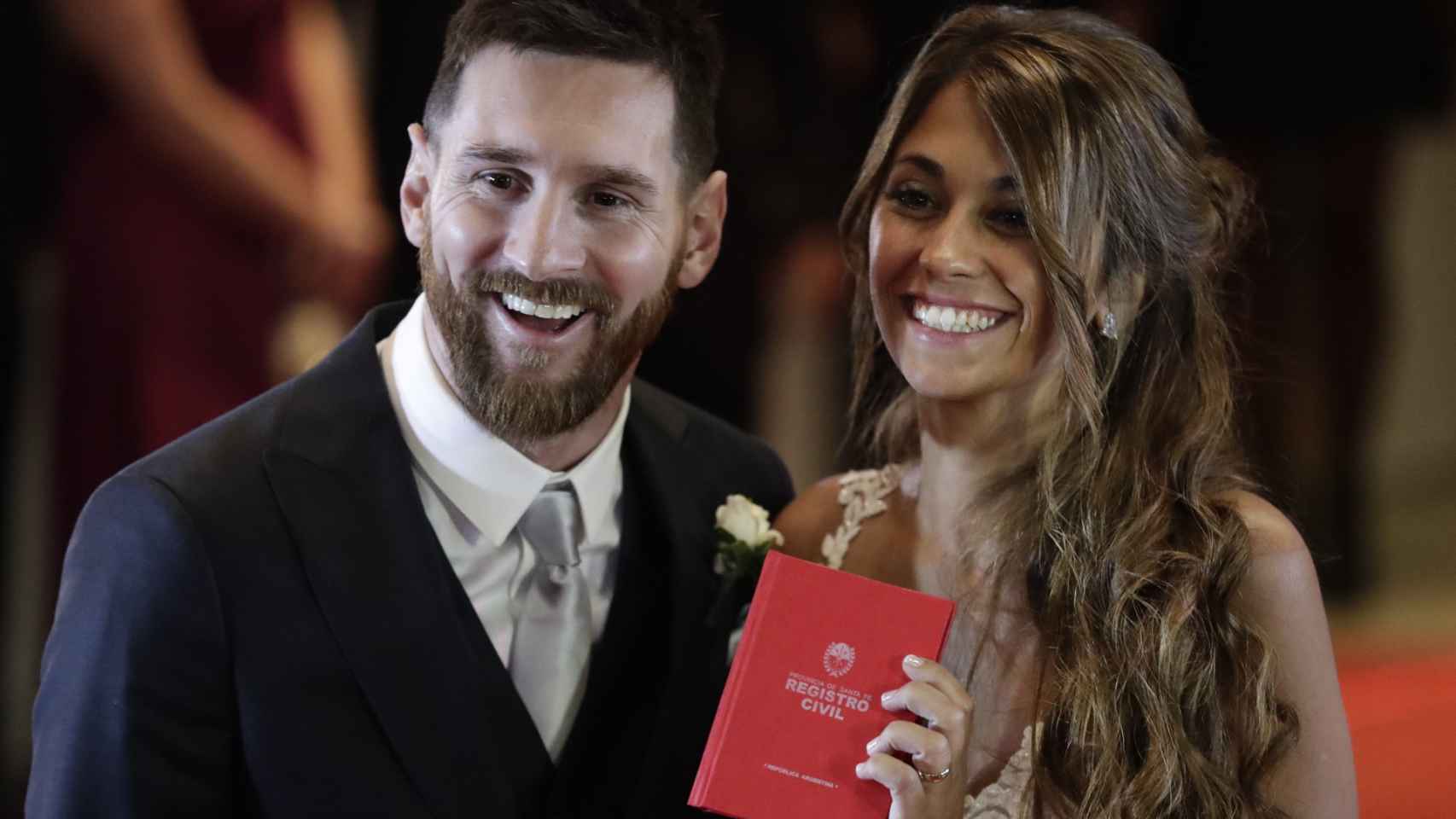 Leo Messi y Antonela Roccuzzo el día se su boda en Argentina.