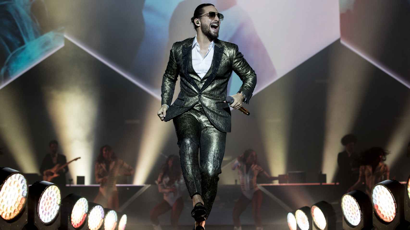 Maluma durante el concierto ofrecido en Madrid en septiembre de 2018.