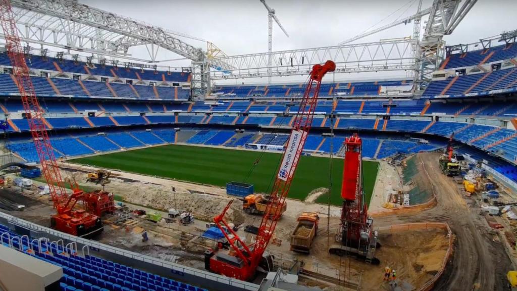 Interior de las obras del Santiago Bernabéu