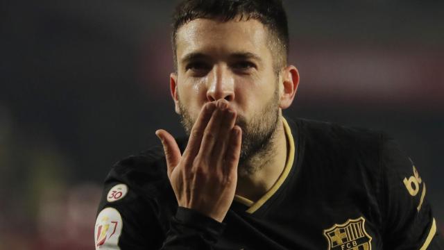 Jordi Alba celebra su doblete en la Copa del Rey