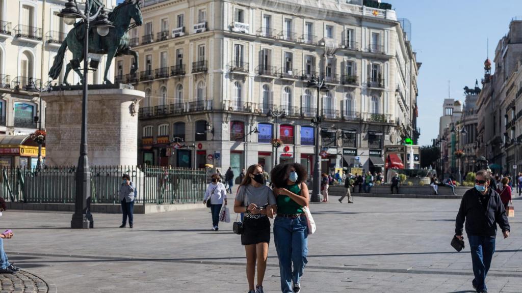 Puerta del Sol en Madrid durante la pandemia de la Covid-19.