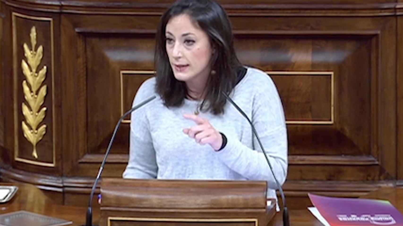 La diputada de Unidas Podemos Isabel Franco el pasado miércoles en el Congreso.