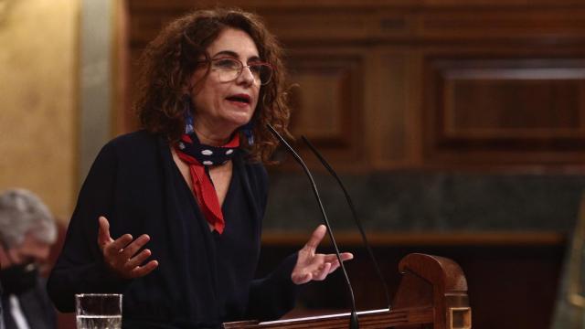 María Jesús Montero, ministra de Hacienda, en el Congreso.