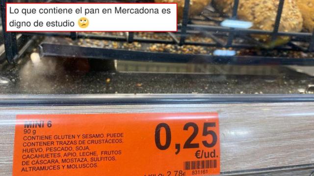 El tuit viral sobre los alérgenos del pan de Mercadona.