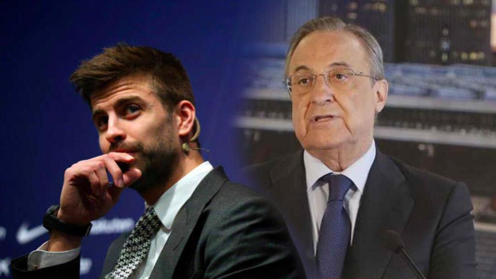 Gerard Piqué y Florentino Pérez, en un fotomontaje