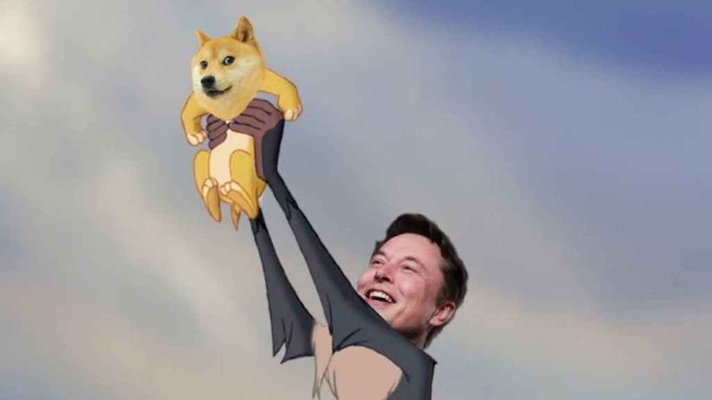 Recorte de un meme publicado hace unos días por Musk sobre el dogecoin.