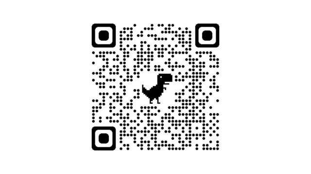 Código QR con el dinosaurio de Chrome generado con el navegador