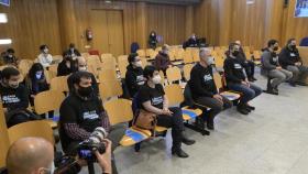 Los activistas acusados en el juicio en A Coruña