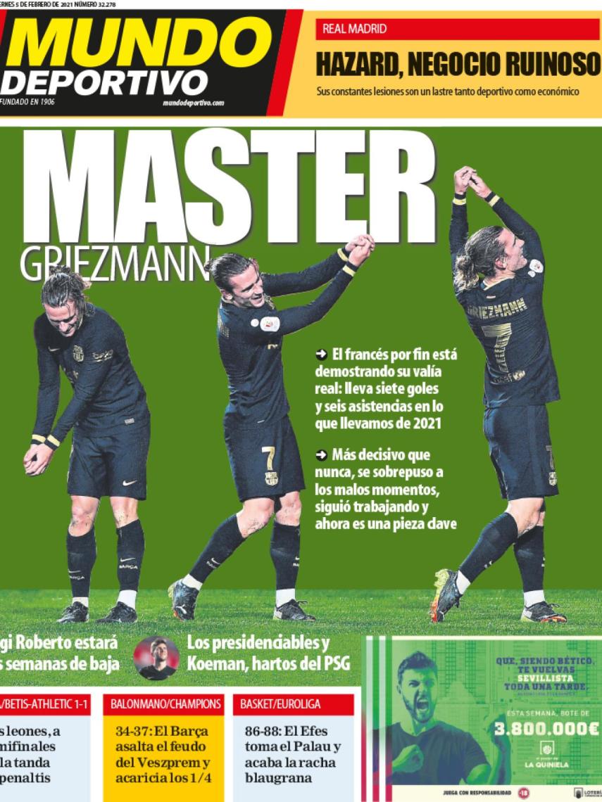 La portada del diario Mundo Deportivo (05/02/2021)