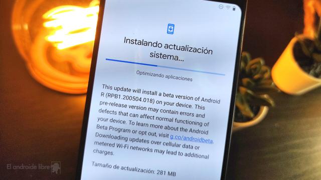 Actualización del sistema en un móvil Android