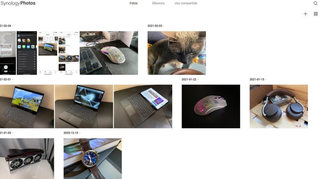 Desde la página web de Synology Photos podemos acceder a fotos desde el PC