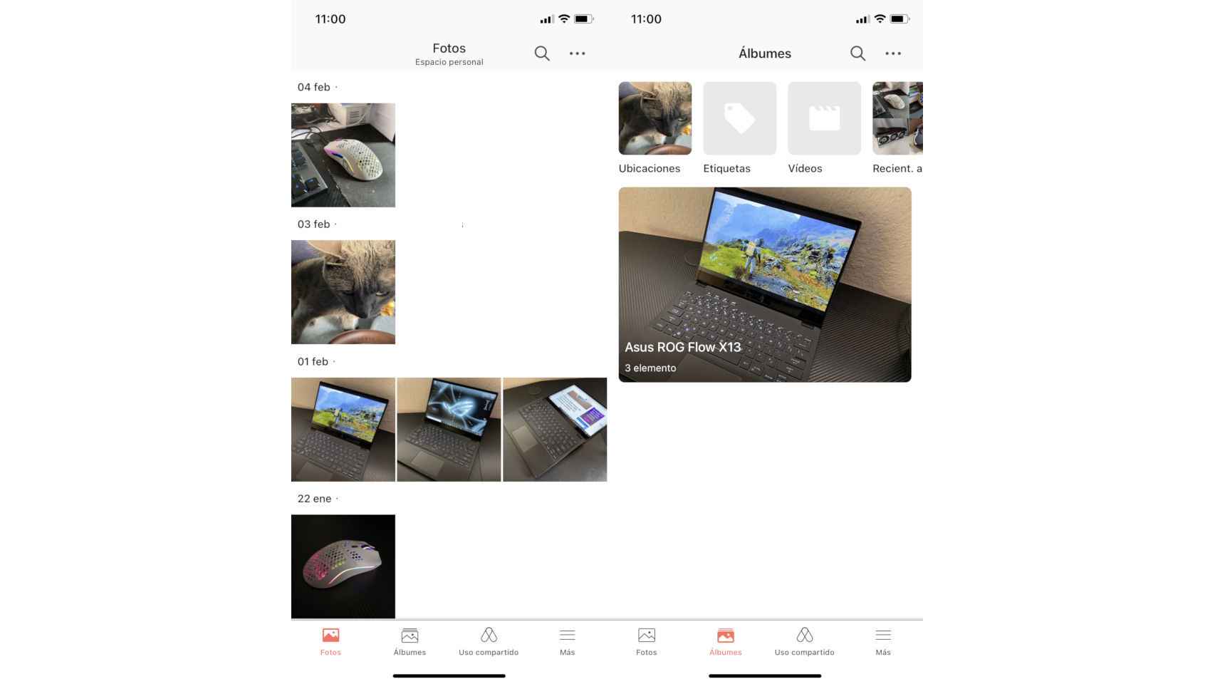 La app de Synology Photos carga las fotos del móvil automáticamente