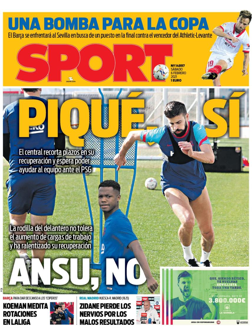 La portada del diario SPORT (06/02/2021)