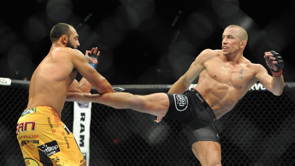 Georges St-Pierre vs. Johny Hendricks, en un combate de la UFC