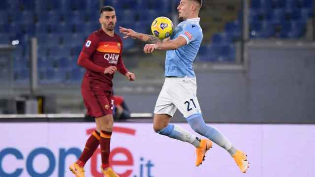 Milinkovic-Savic en un partido de la Lazio contra la Roma