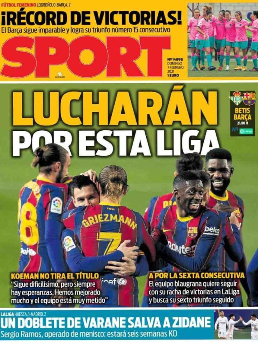 La portada del diario SPORT (07/02/2021)