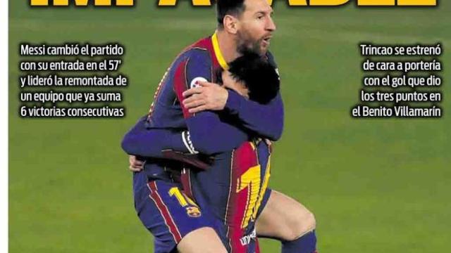 La portada del diario SPORT (08/02/2021)