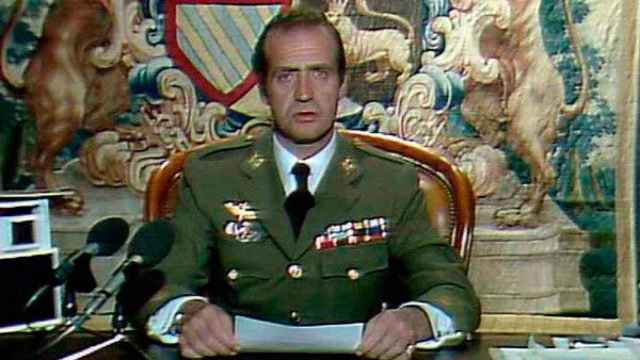 Juan Carlos I, durante su discurso en la noche del 23 de febrero de 1981.