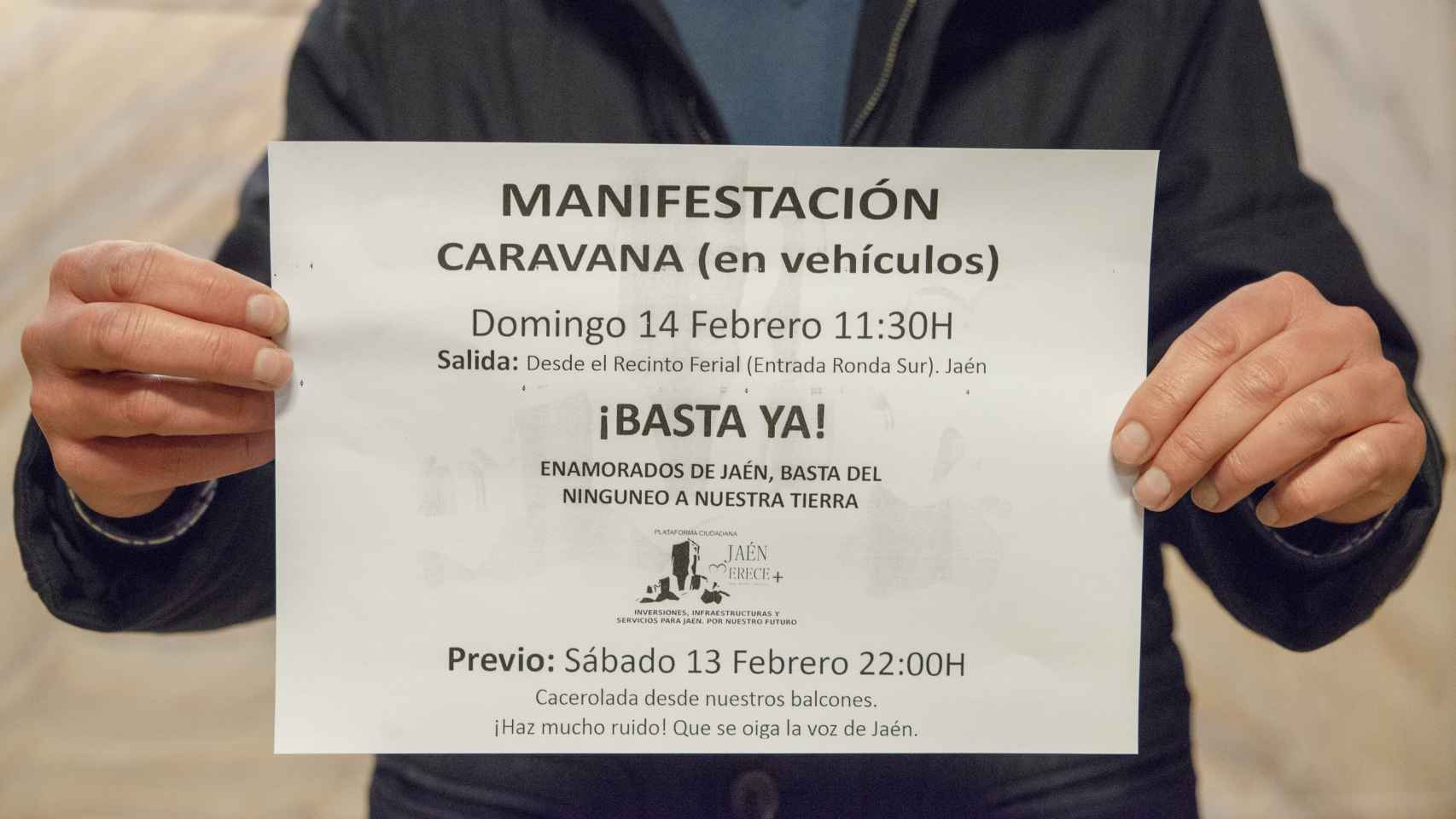 La plataforma 'Jaén Merece Más' ha convocado una manifestación en coche por las calles de la ciudad para este domingo.