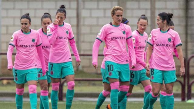 Las jugadoras del Barcelona Femenino celebran un gol en la Primera Iberdrola