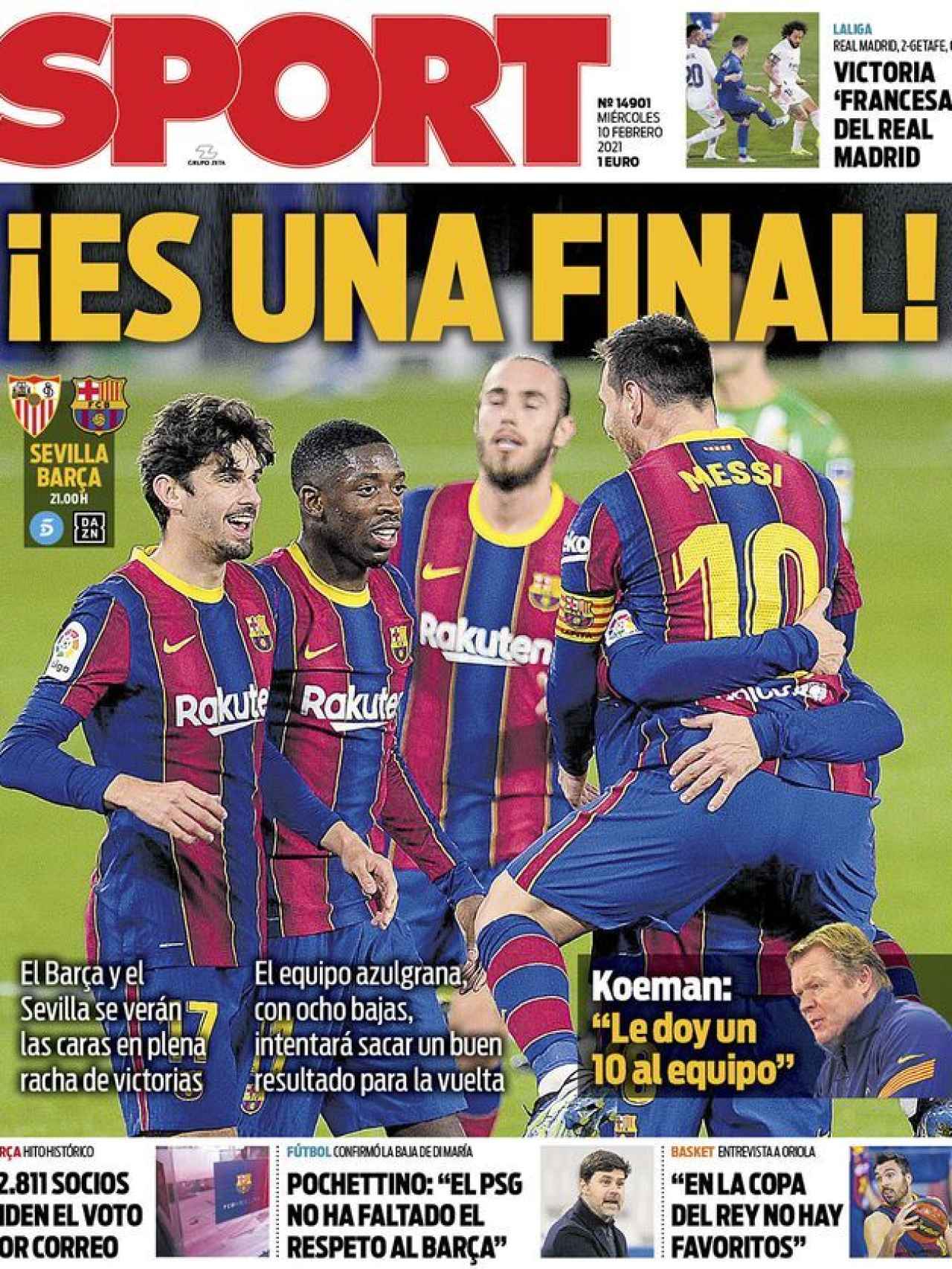 La portada del diario Sport (10/02/2021)