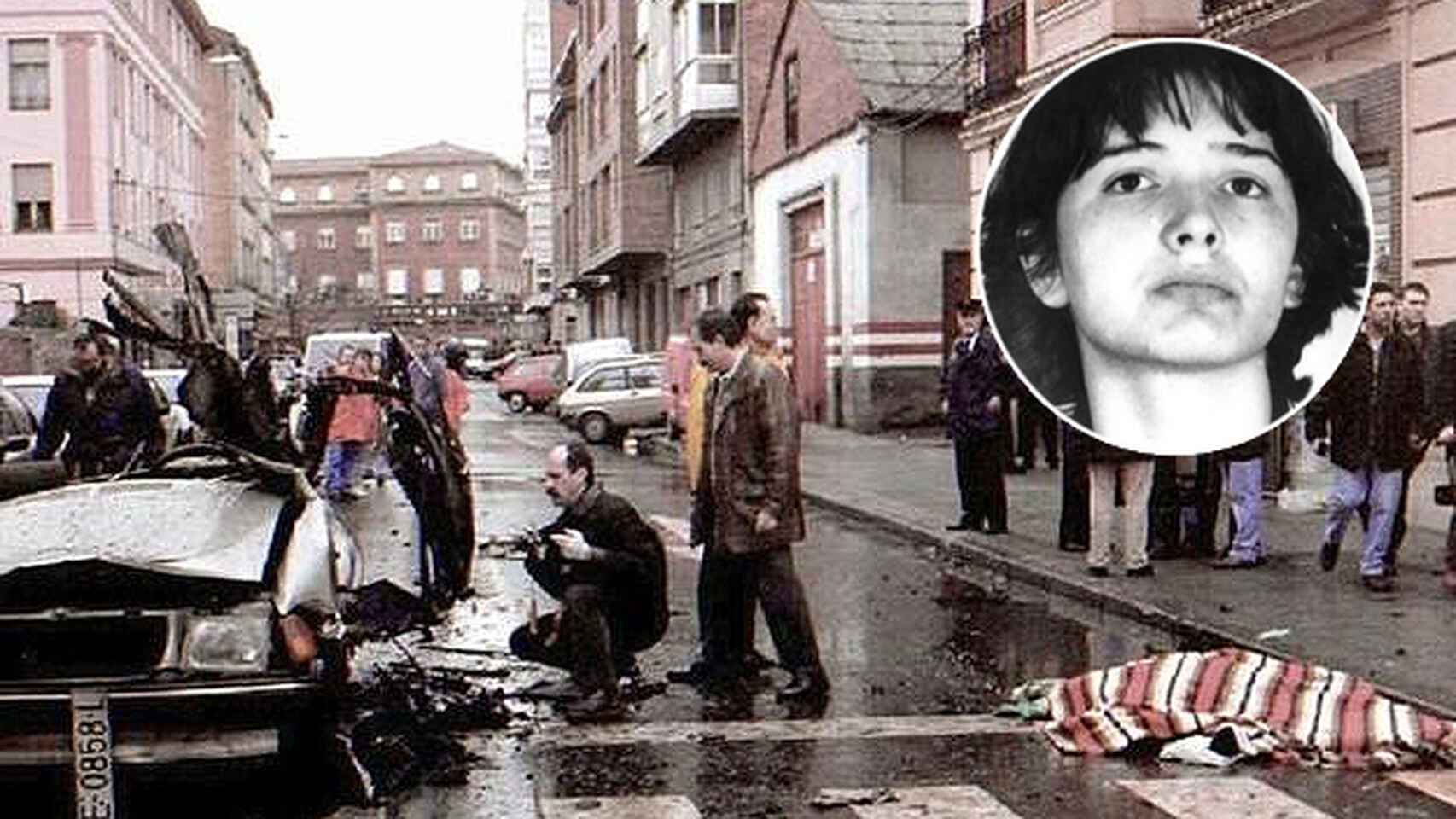Imagen de 'Anboto' y del atentado con bomba lapa contra Luciano Cortizo en 1995.