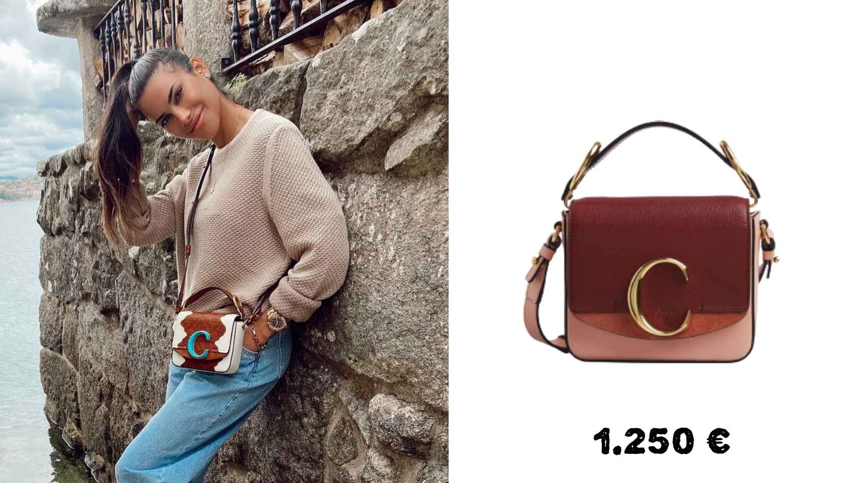 El bolso de Chloé de Carla cuesta 1.250 euros y es de edición limitada.