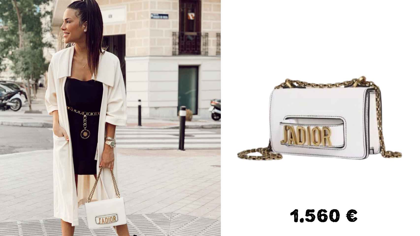 Carla, con un bolso blanco de J'adior, que cuesta 1.560 euros.