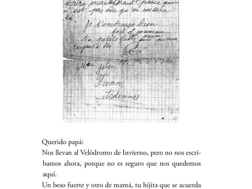 Una de las cartas manuscritas de la niña que aparecen en el libro.