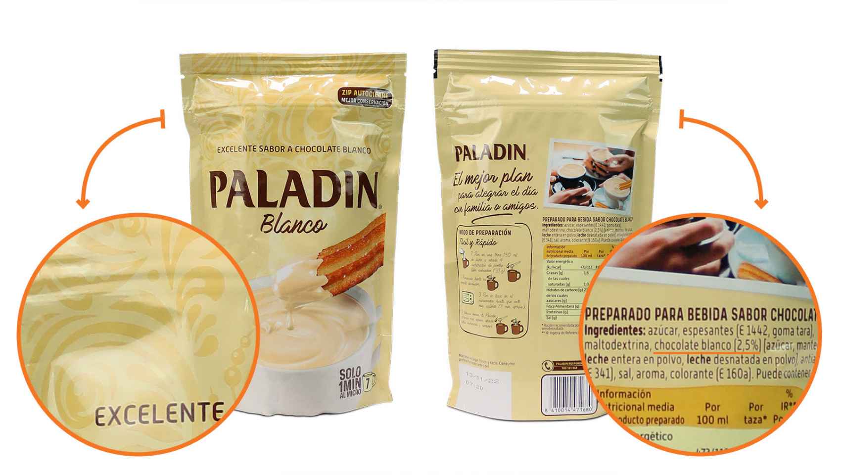 Los cambios en el etiquetado de Paladin blanco.