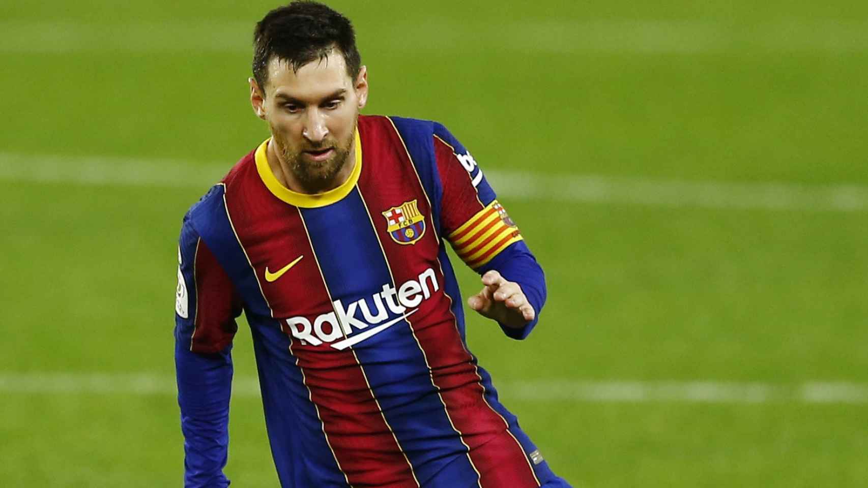 Leo Messi, en un momento de la semifinal de la Copa del Rey entre Sevilla y Barcelona