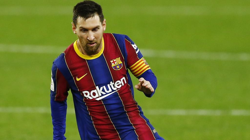Leo Messi, en un momento de la semifinal de la Copa del Rey entre Sevilla y Barcelona