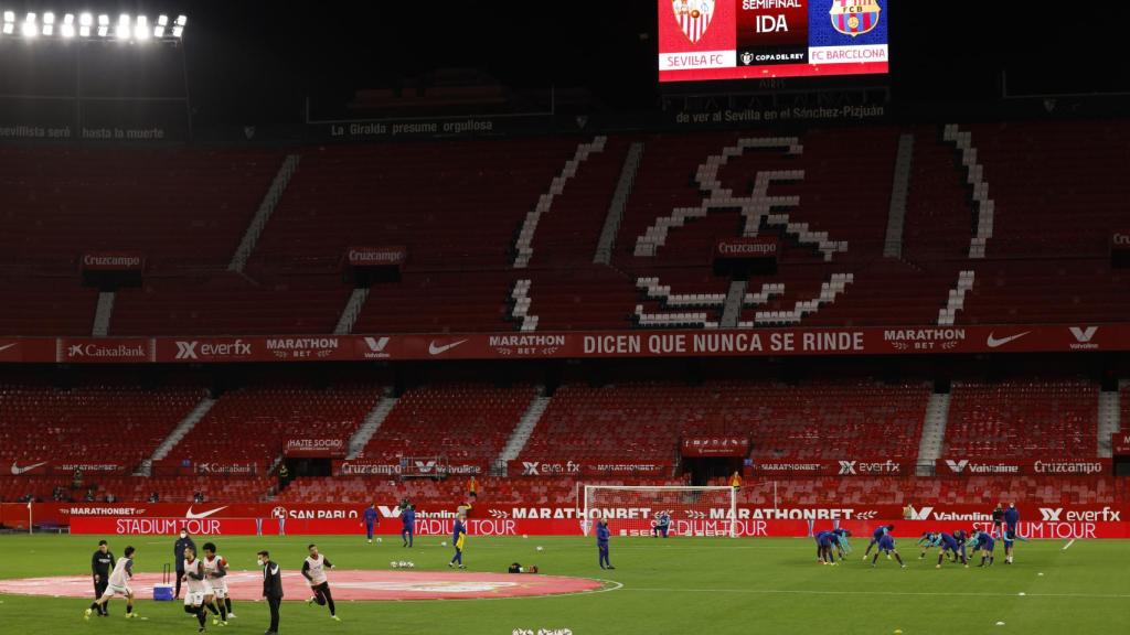 Gradas del Sánchez Pizjuán antes de la semifinal de la Copa del Rey