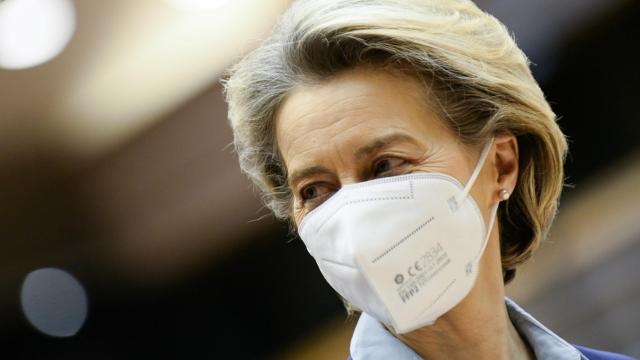 La presidenta Ursula von der Leyen, durante una comparecencia en la Eurocámara