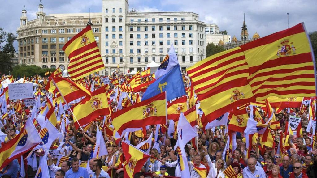 Manifestación constitucionalista en Barcelona.