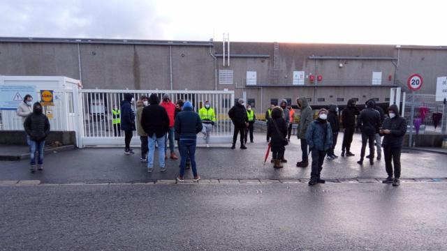 Protesta de los trabajadores de Lidl.