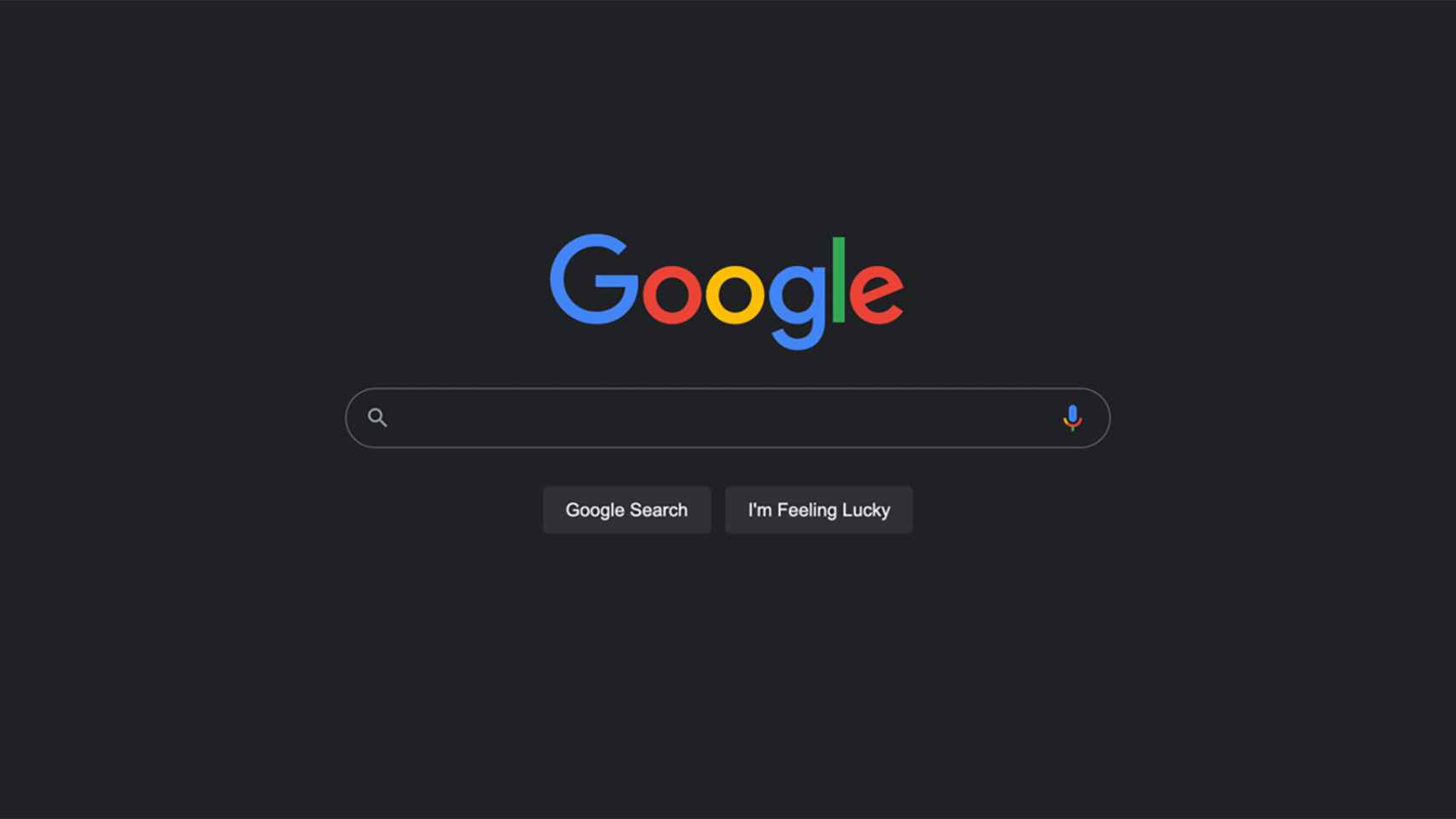 Google en modo oscuro.