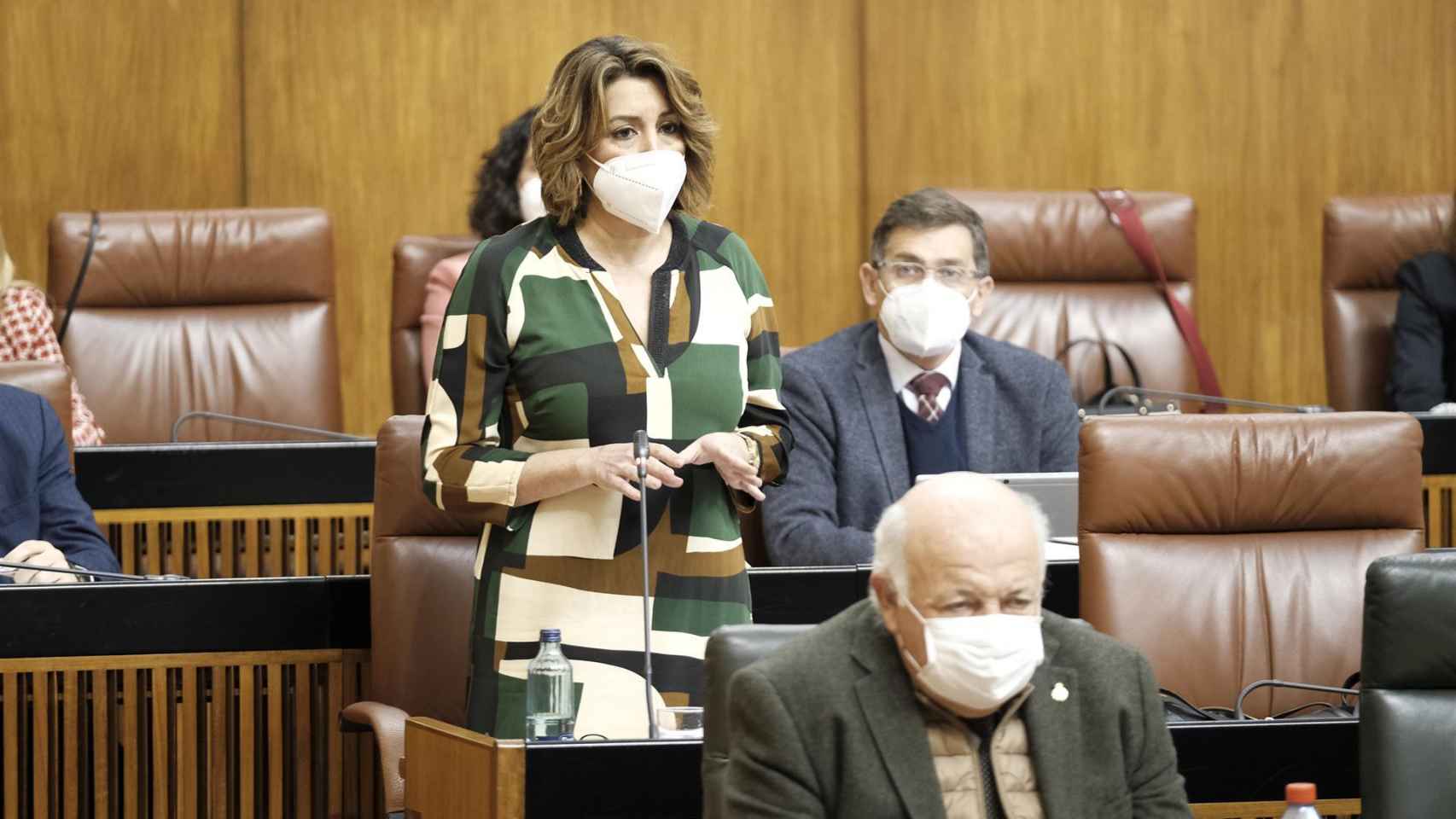 La secretaria general del PSOE andaluz, Susana Díaz, en el Parlamento.