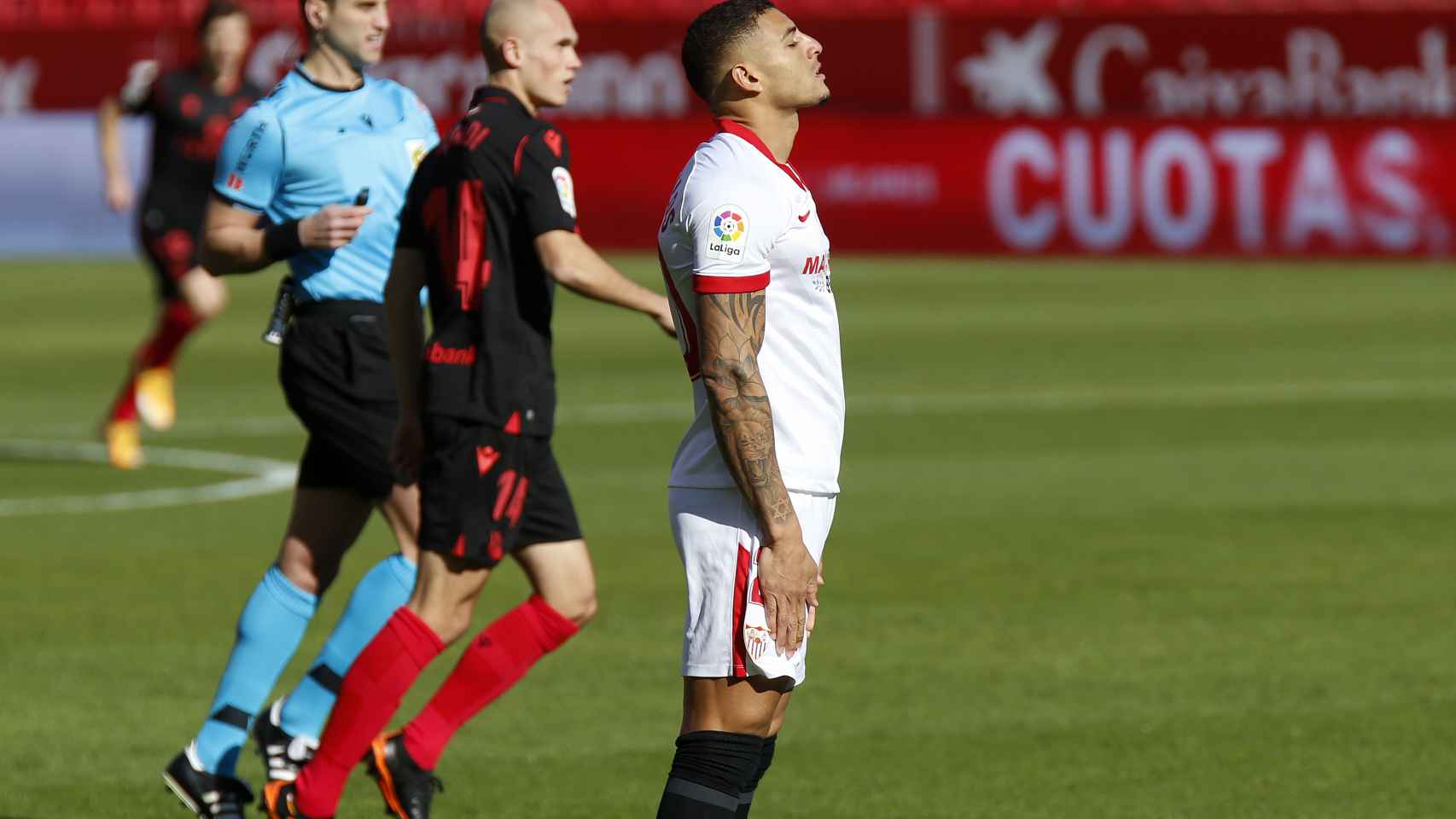 Diego Carlos durante un partido del Sevilla