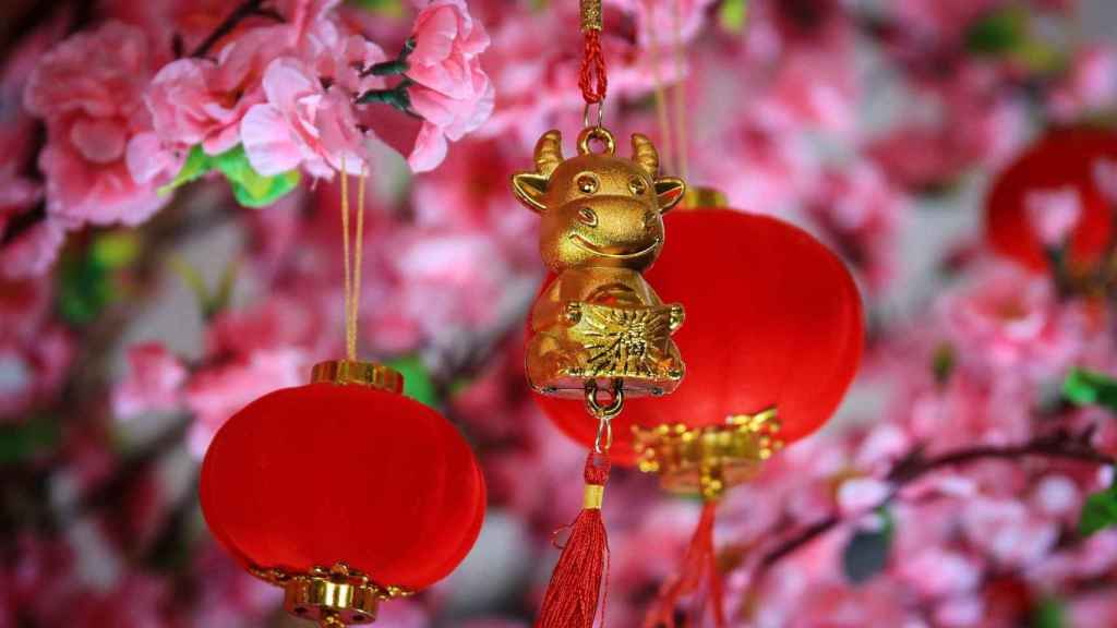 Decoración por el año nuevo chino del buey.