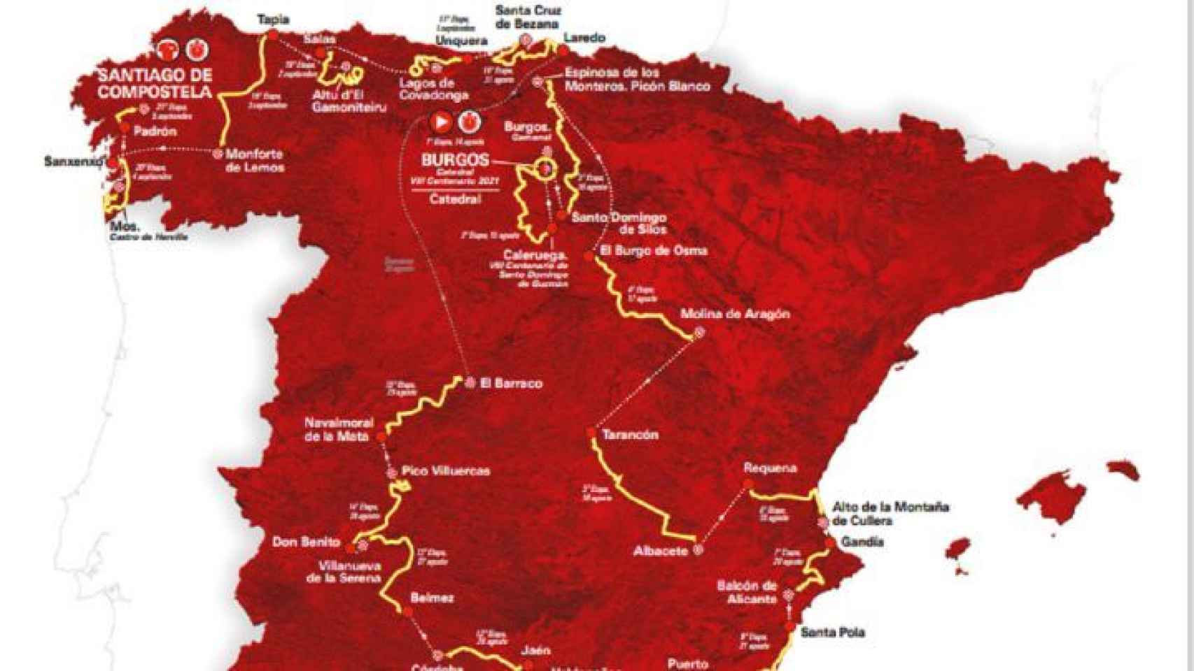 Recorrido de la Vuelta a España