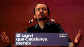 El vicepresidente segundo del Gobierno y líder de Podemos, Pablo Iglesias, en un acto electoral. Efe