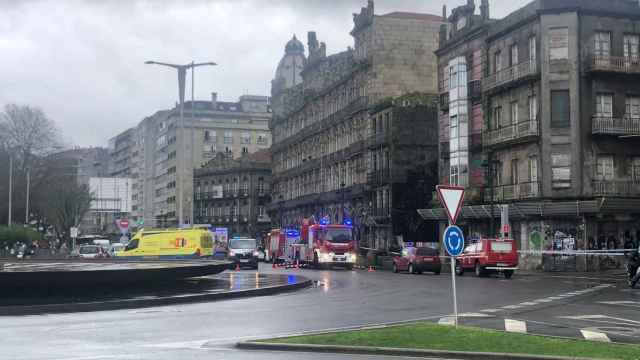 Derrumbamiento en la esquina de la calle Areal con República Argentina.