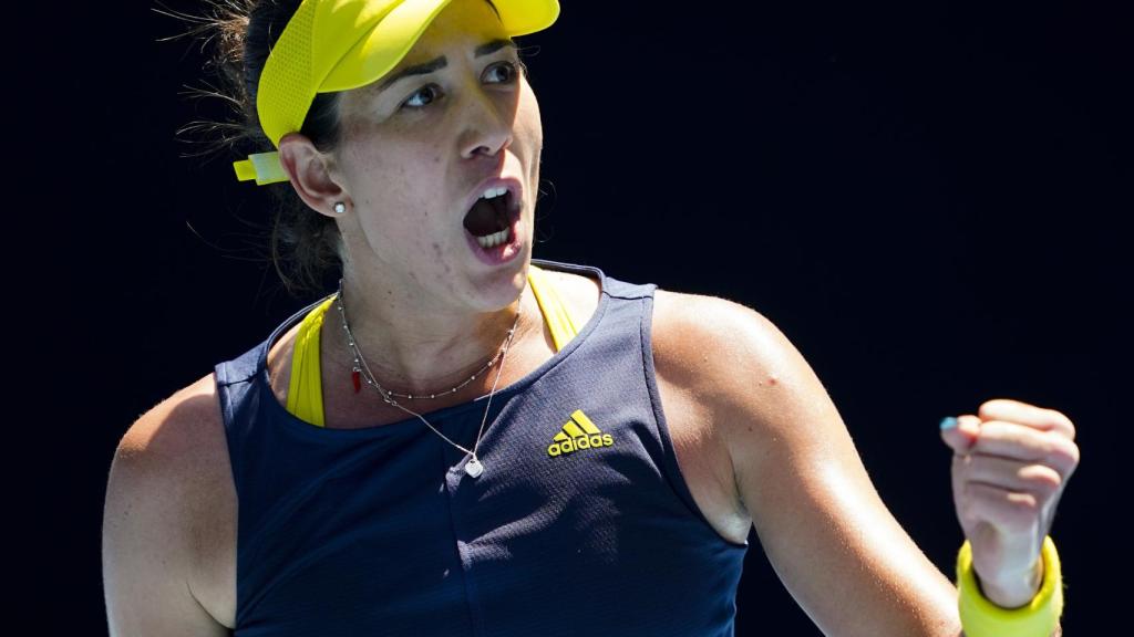 Muguruza, durante su partido ante Diyas en el Abierto de Australia.