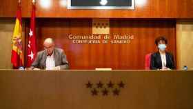 El viceconsejero de Salud Pública y Plan COVID-19 de la Comunidad de Madrid, Antonio Zapatero, y la directora general de Salud Pública, Elena Andradas