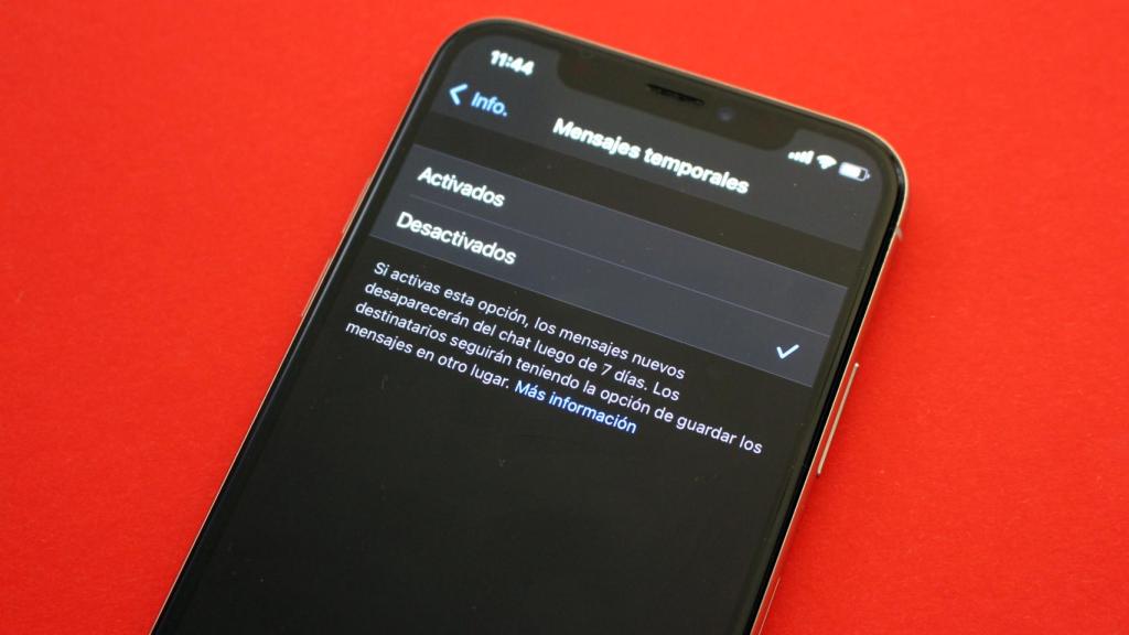 WhatsApp también deja activar que los mensajes se autodestruyan.