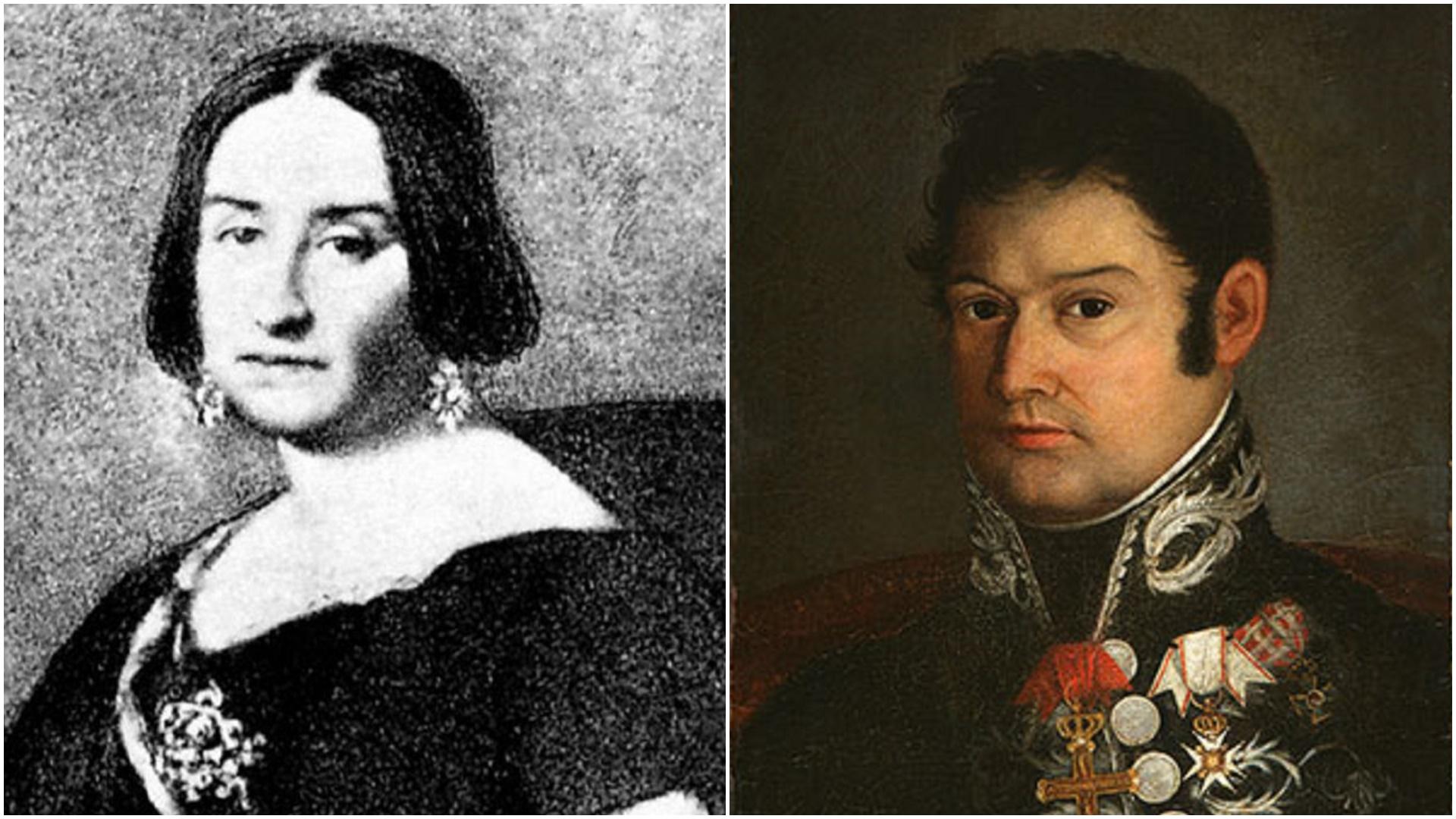 Juana de Vega y Francisco Espoz y Mina en dos imágenes cedidas por la Fundación Juana de Vega.