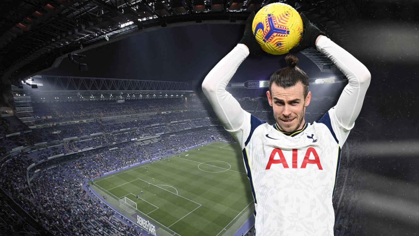 Bale y el Santiago Bernabéu, en un fotomontaje