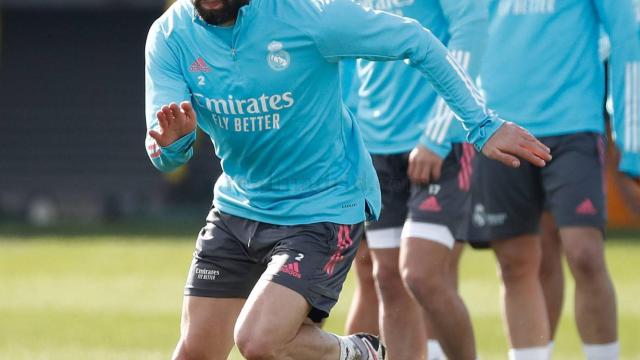 Carvajal se entrena en Valdebebas