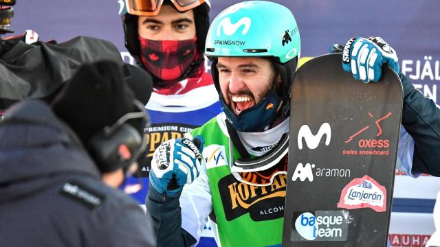 Lucas Eguibar, celebrando su victoria en el Mundial